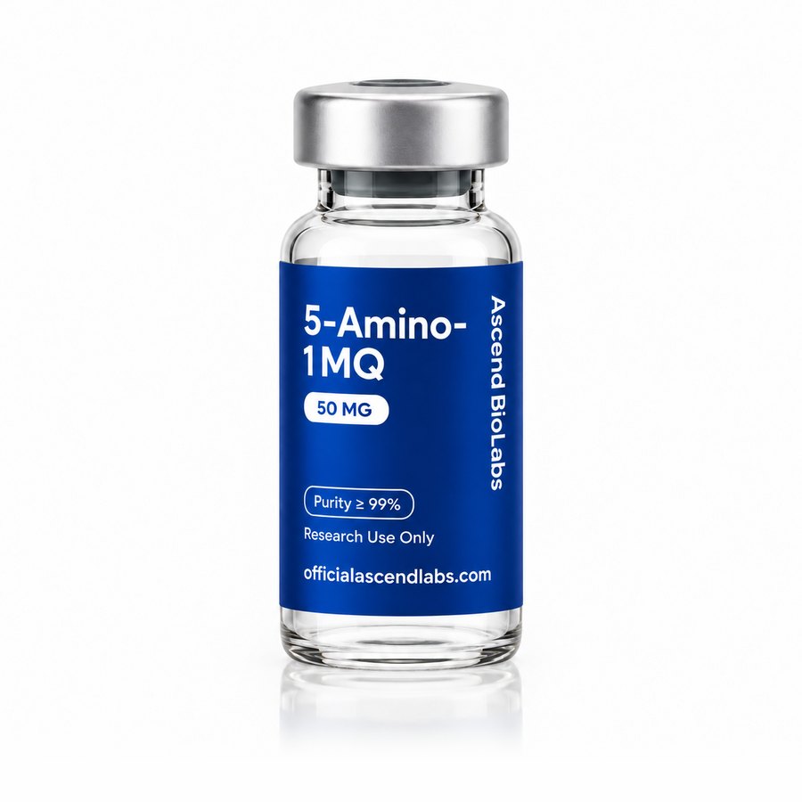 5-Amino-1MQ research peptide vial by Ascend Bio Labs – officialascendlabs.com