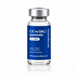 CJC no DAC/Ipamorelin (5/5mg) research peptide vial by Ascend Bio Labs – officialascendlabs.com